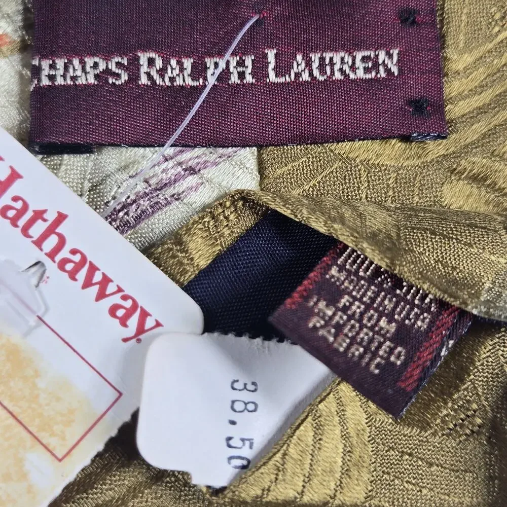 Vintage Chaps Ralph Lauren Mens Silk Tie Antique Race Cars Roadster Racing NEW